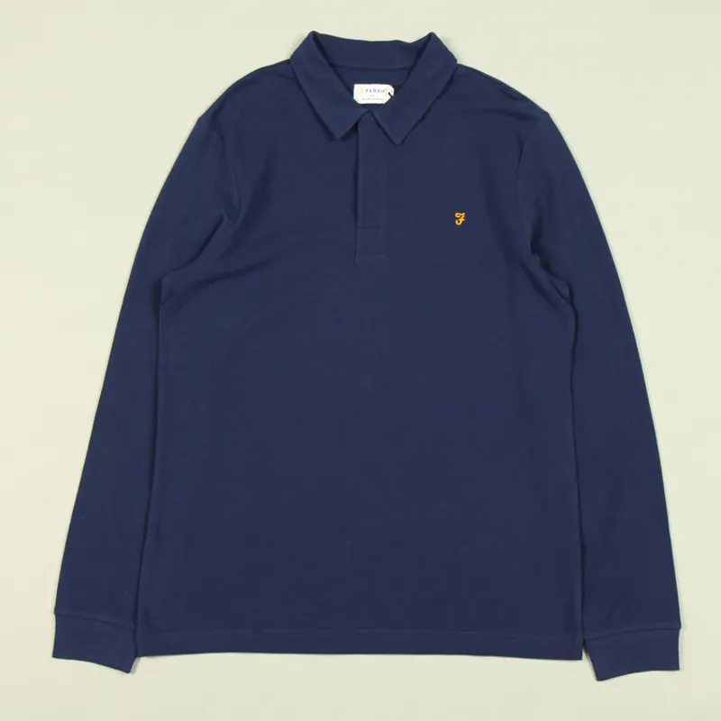 Farah Haslam LS Polo Shirt - Rich Indigo